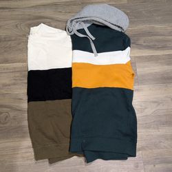 Color-block Sweater + Hoodie - Medium 