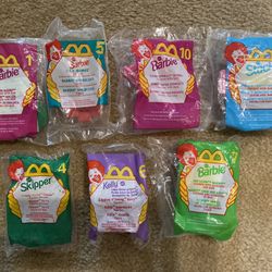 Seven Collectible Barbie Mc Donald’s Happy Meal Toys 
