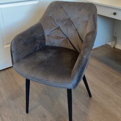 Gray Velvet Side Chair/desk Chair