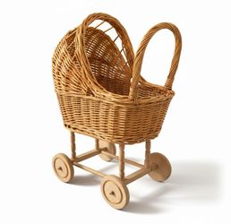 Wicker baby stroller