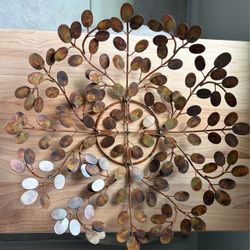 Vintage Copper Leaf Centerpiece Bowl / Wall Art
