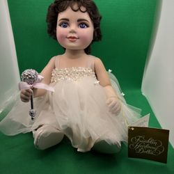 Franklin Mint Elizabeth Taylor Porcelain Baby Doll With Rattle