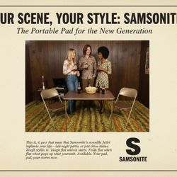 Vintage Retro '60s/'70s Samsonite MCM Folding Table & Chairs Set – Wallnut wood tone, Iconic Style