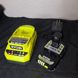 RYOBI ONE+ 18V 2.0 Ah Lithium-Ion HIGH PERFORMANCE Battery and Charger