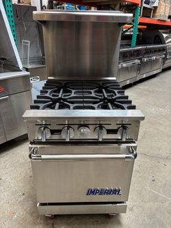 Imperial IR-4 Gas Range commercial 24” open flame cook top stove nsf 4 burner on wheels