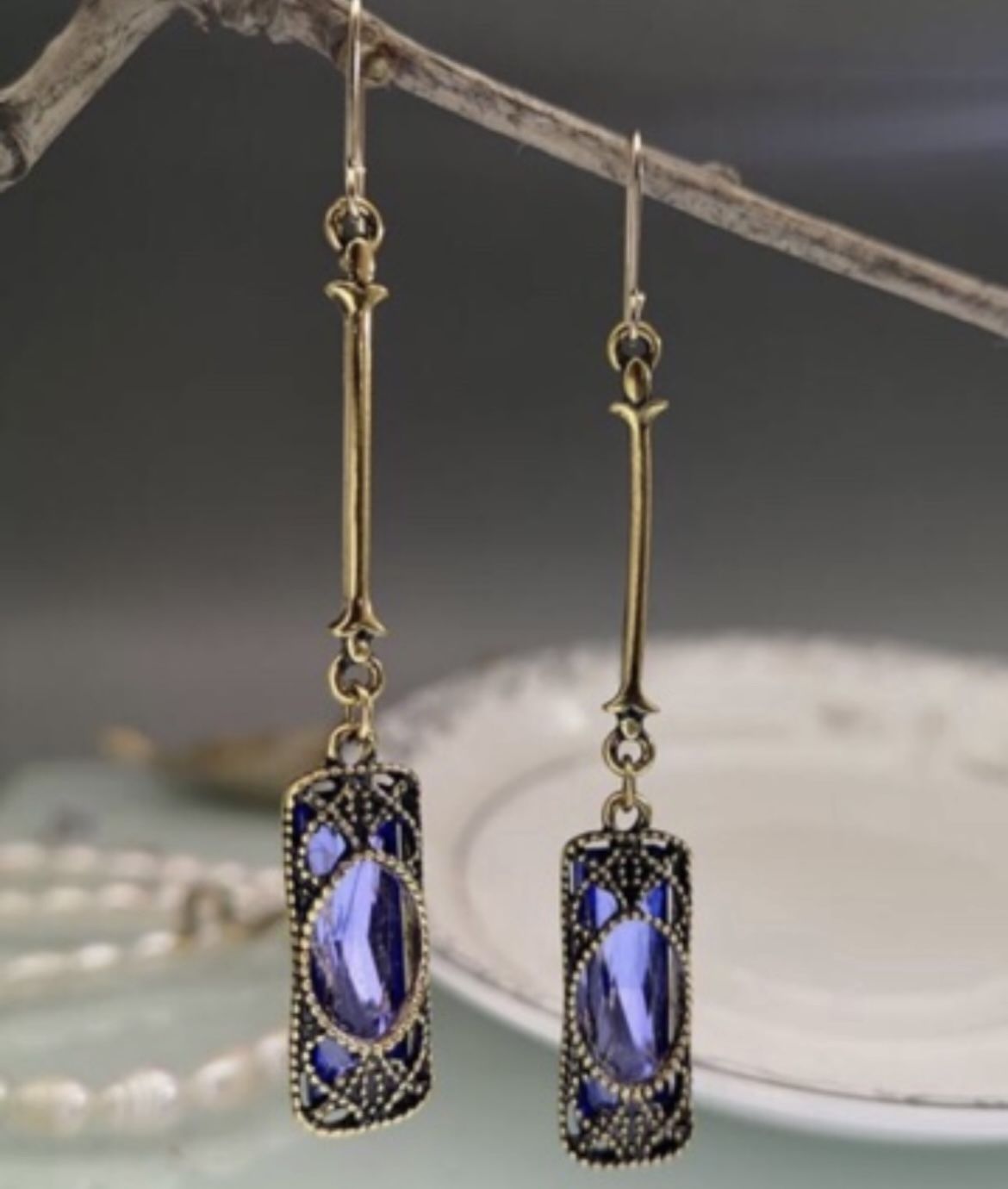 New Emerald And Amethyst Lantern Pendant Custom Earrings $25 Each