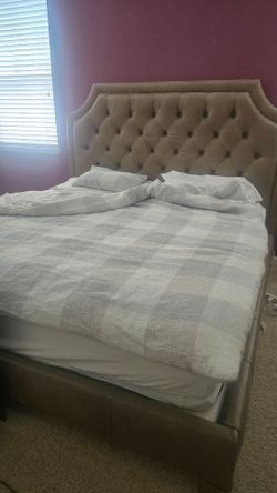 ETHAN ALLEN  KING BED FRME AND MATTRESS