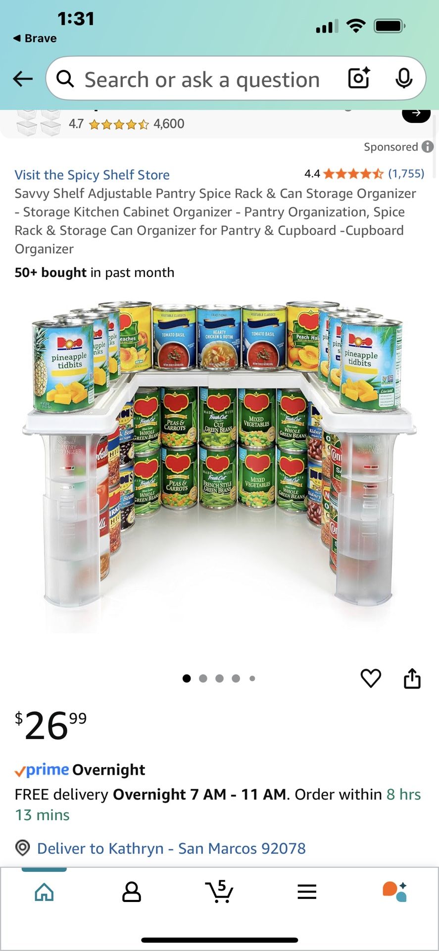 ORGANIZATION (3) SAVY SHELF NEW!