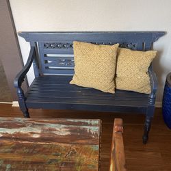 Rustic Blue Bench
