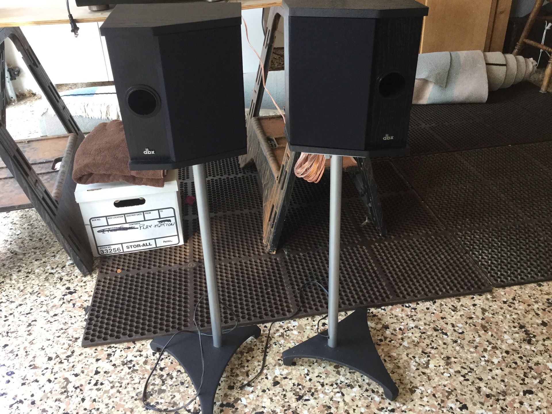 DBX Speakers on Stands. Set of 2.