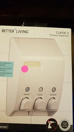 Better Living Products 71355 Classic 3-Chamber Shower Dispenser, White