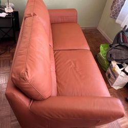 Natuzzi 3 Pc Leather Living Room. Sofa, chair, and ottoman.