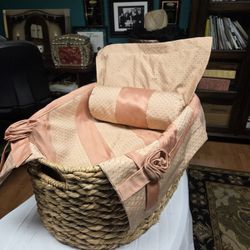 Luxure Custom Made Pet Bed Spread With Pillow , Basket Included 
