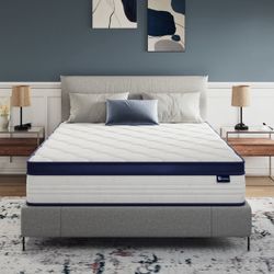 New Avenco Full Size Mattress, 10 Inch Full Mattresses in a Box, Hybrid Spring Mattresses with Comfort Foam and Pocket Coils for Pressure Relief & Mot