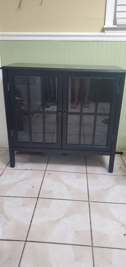 Black Glass Front Cabinet