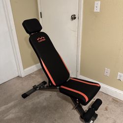 Adjustable Gym Weight Bench: Incline/Decline/Flat/Upright - Folds up for easy storage 