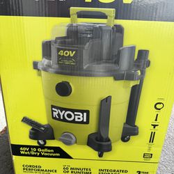 Brand New RYOBI 40V 10 Gallons Cordless  Wet/Dry Vacuum Tool Only