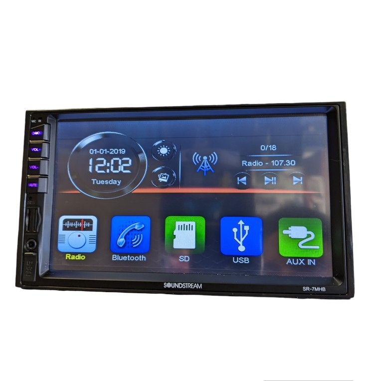SOUNDSTREAM SR7MHB Double Din Car Stereo Media Player Bluetooth Ready