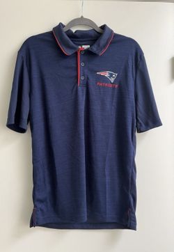 New England Patriots Blue Polo Short Sleeve Shirt Men's Medium