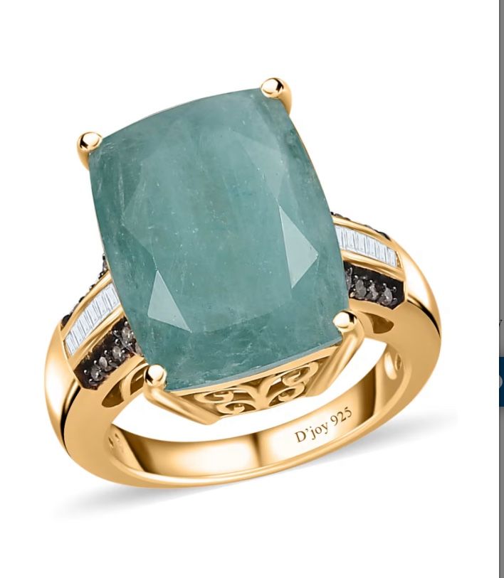 Premium Grandidierite, Natural Champagne & White Diamond Ring - new!