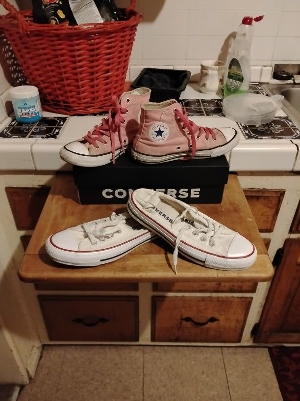 Converse Shoes Pink And White