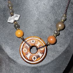 Tibetan Donut Pendant Necklace 