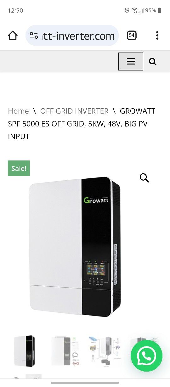 Growatt 5000 Watt All In One Off-grid Solar Inverter. Controller
