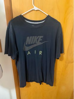 black Nike Air graphic t-shirt with a gray logo and yellow lettering XL on tag Very good condition  Smoke free home