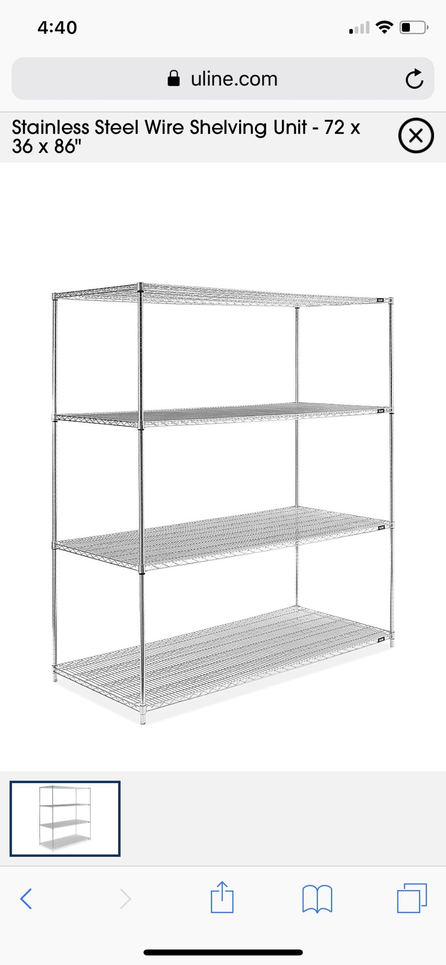 Shelf u-line shelving unit storage