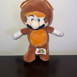 2019 Super Mario Tanooki Mario Plush 11” Nintendo