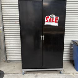 Large Black Cabinet W/Casters