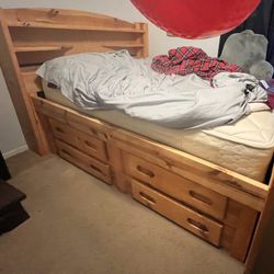 Oak Bed Frame With Drawers