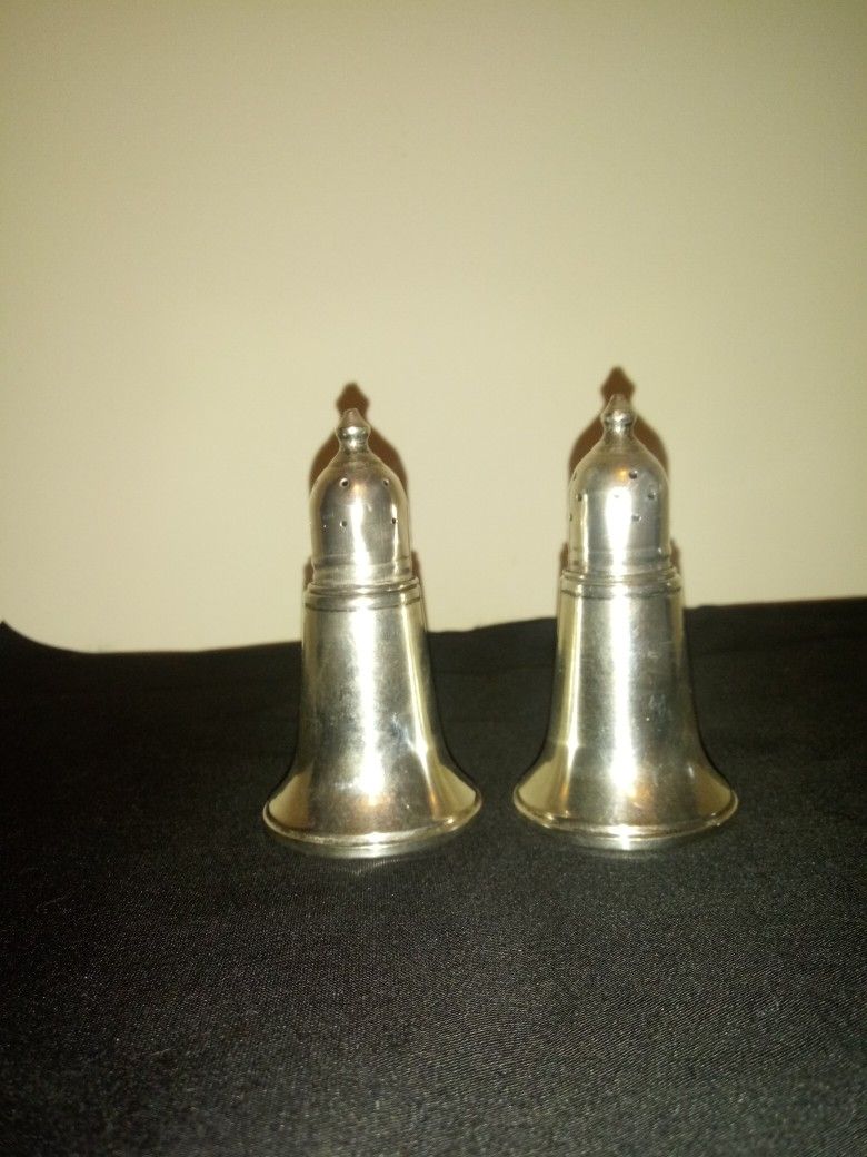 Vintage National Sterling Salt And Pepper Shakers
