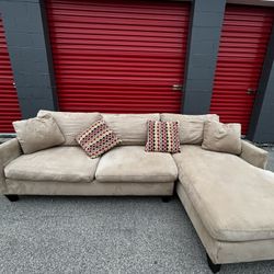 Beige Microfiber Sectional Sofa with Chaise*FREE Curbside Delivery 🚚 