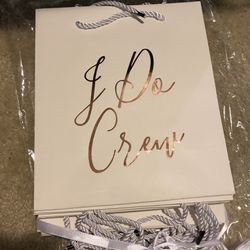 I Do Crew Gift Bags - Rose Gold (Set of 7) 9x8x4in