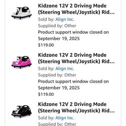 Kids Zone 12v 2 Driving Mode (steering Wheel / Joystick )