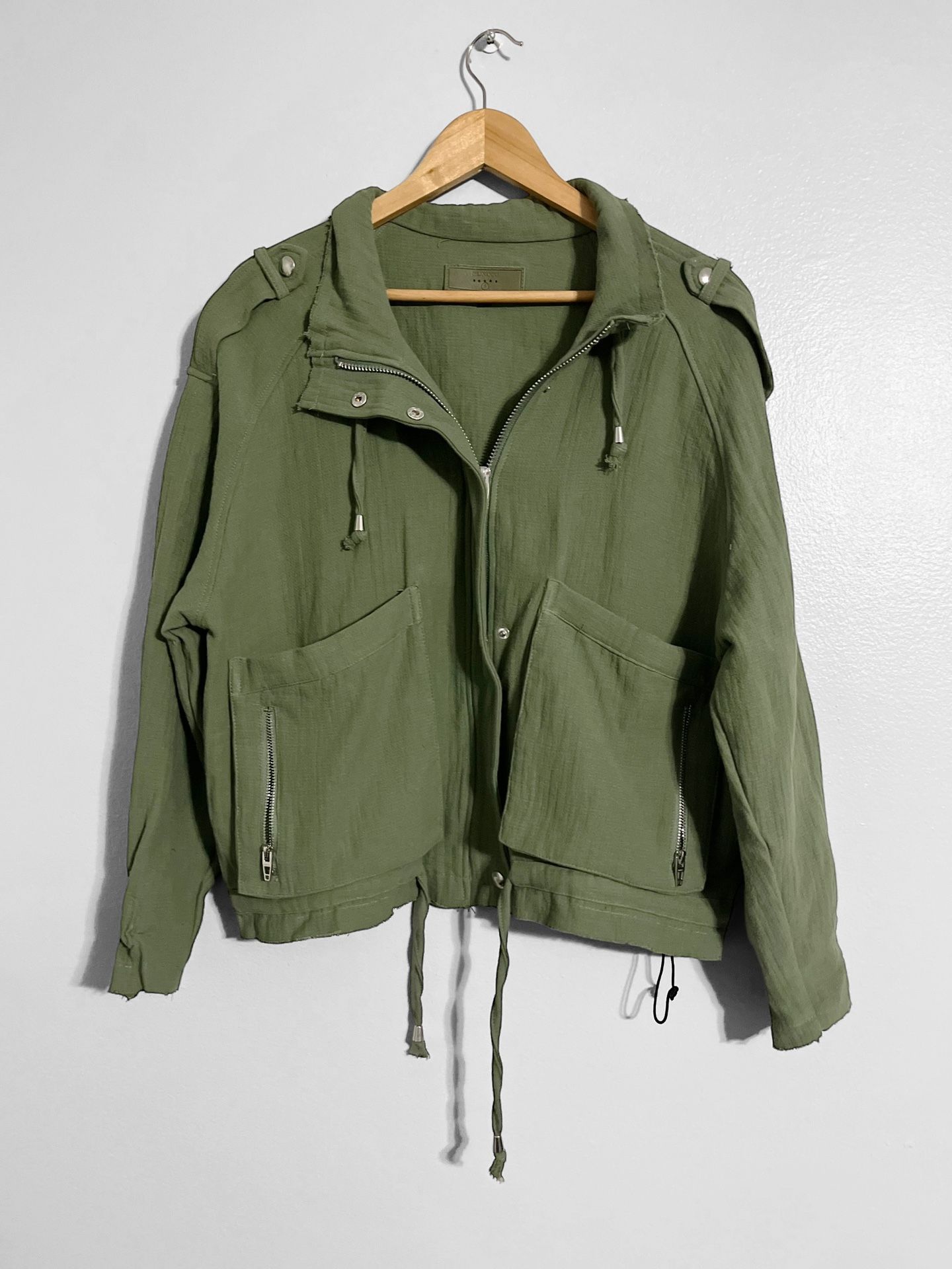 Blank NYC Anthropologie Gauze Raw Edge Jacket