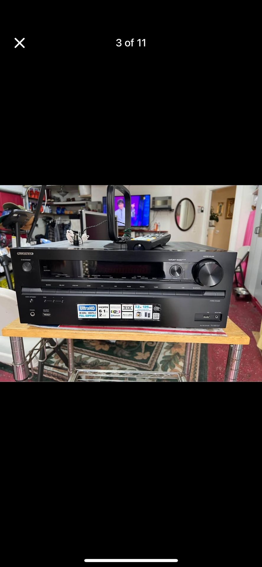 Onkyo TX-NR737, 7.2 Ch, 125 Watts Receiver, 4K, Bluetooth