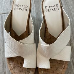 Donald  Pliner White Wedge Sandals