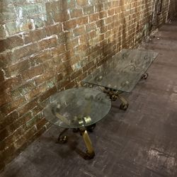 Vintage Gold Wrought Iron Coffee Table & Matching Side Table ~ CAN DELIVER!!!