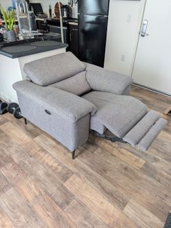 Gray Fabric Power Recliner Chair