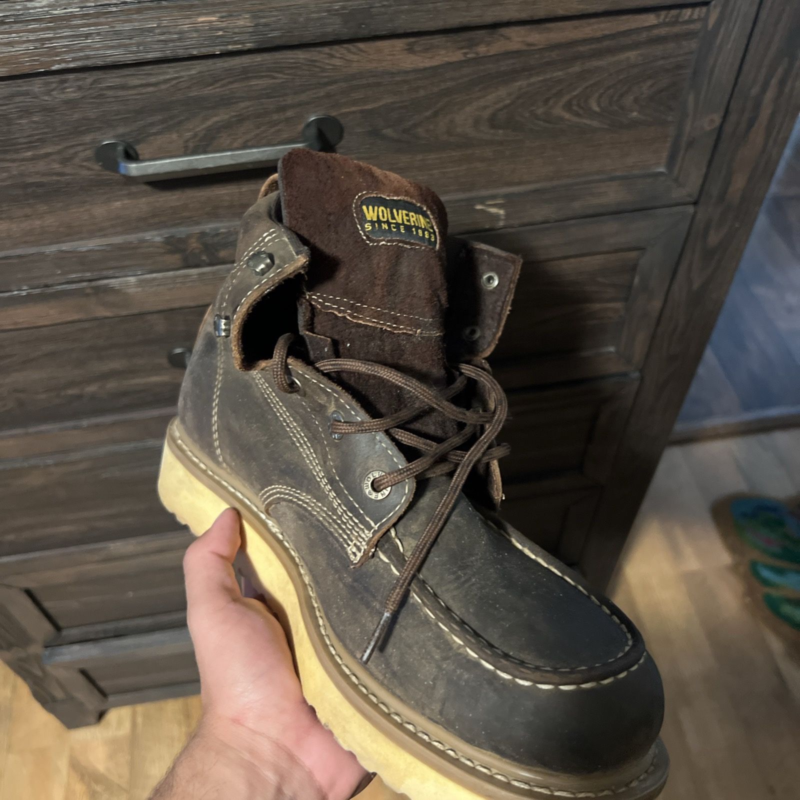 Wolverine Durashocks Boots Sz 12M Water Slip Resistant Leather