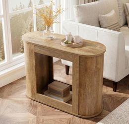 Rustic Farmhouse Side Table | Narrow End Table with Storage Shelf