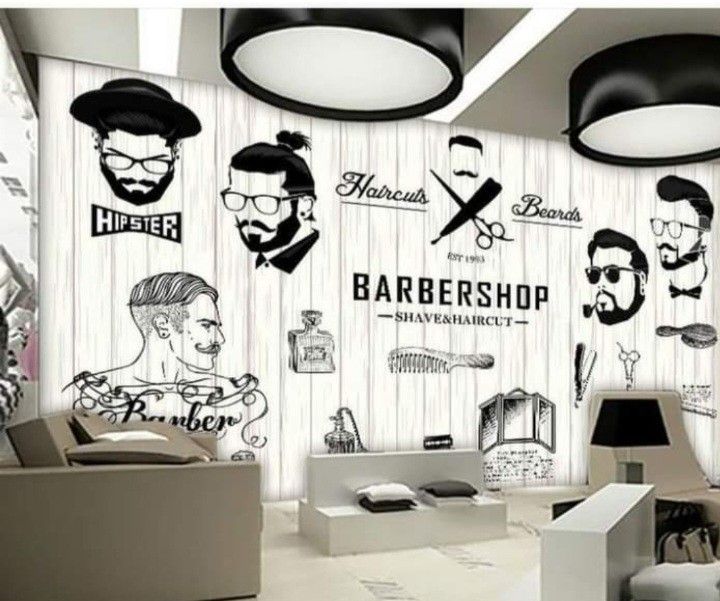 Xlarge Barber Shop Wall Or Window Decal Stickers