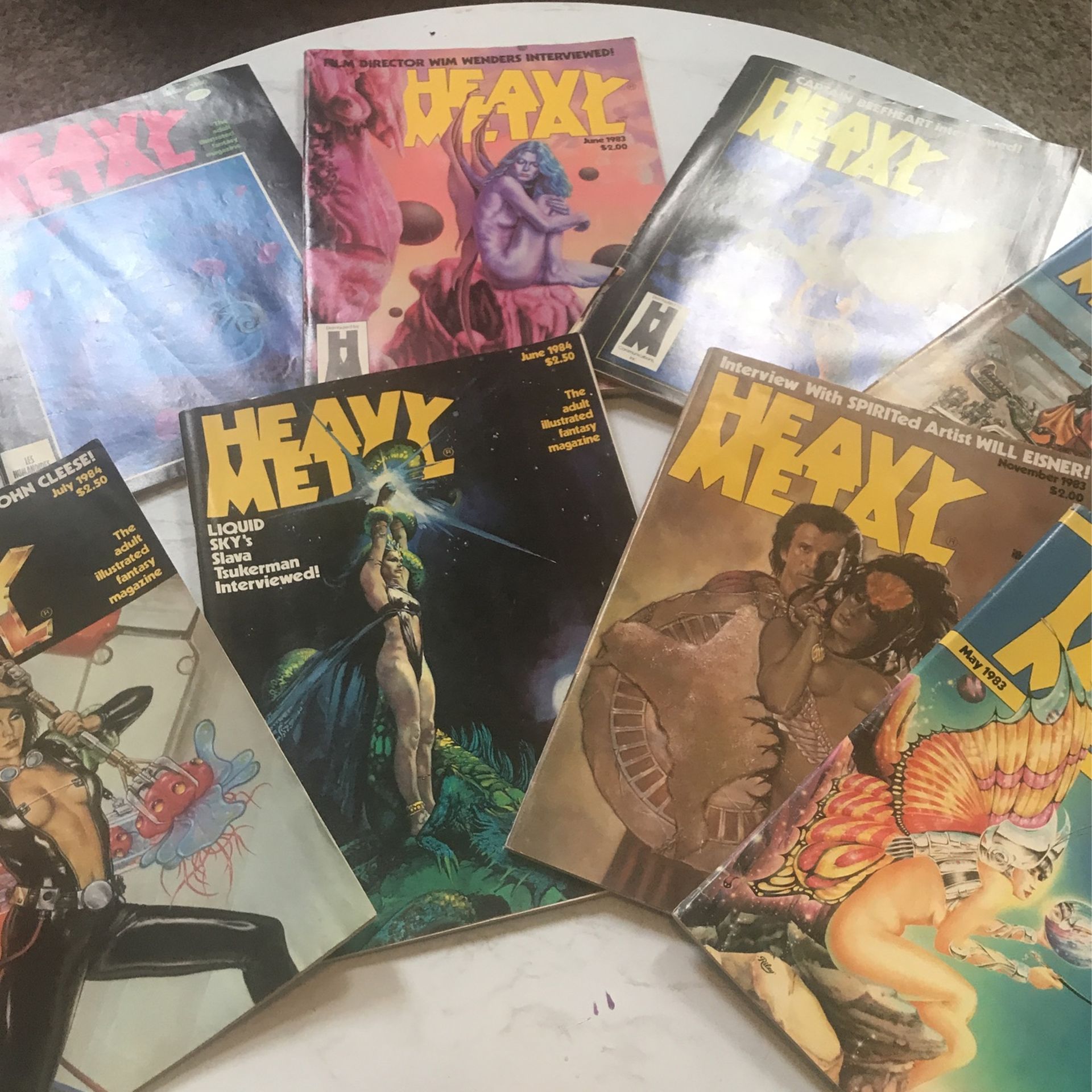 8 RARE 🔥THE HEAVY METAL MAGAZINE Illustrated Fantasy Art 💎1st Print🔥