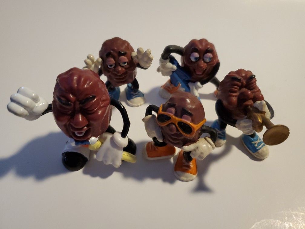 5 1987 California Raisin Singing Playing Instruments Toy Figurine