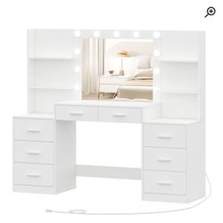 BRAND NEW AND BUILT Makeup Vanity With Led Lights Spacious Vanity Mirror With Drawers For SALE