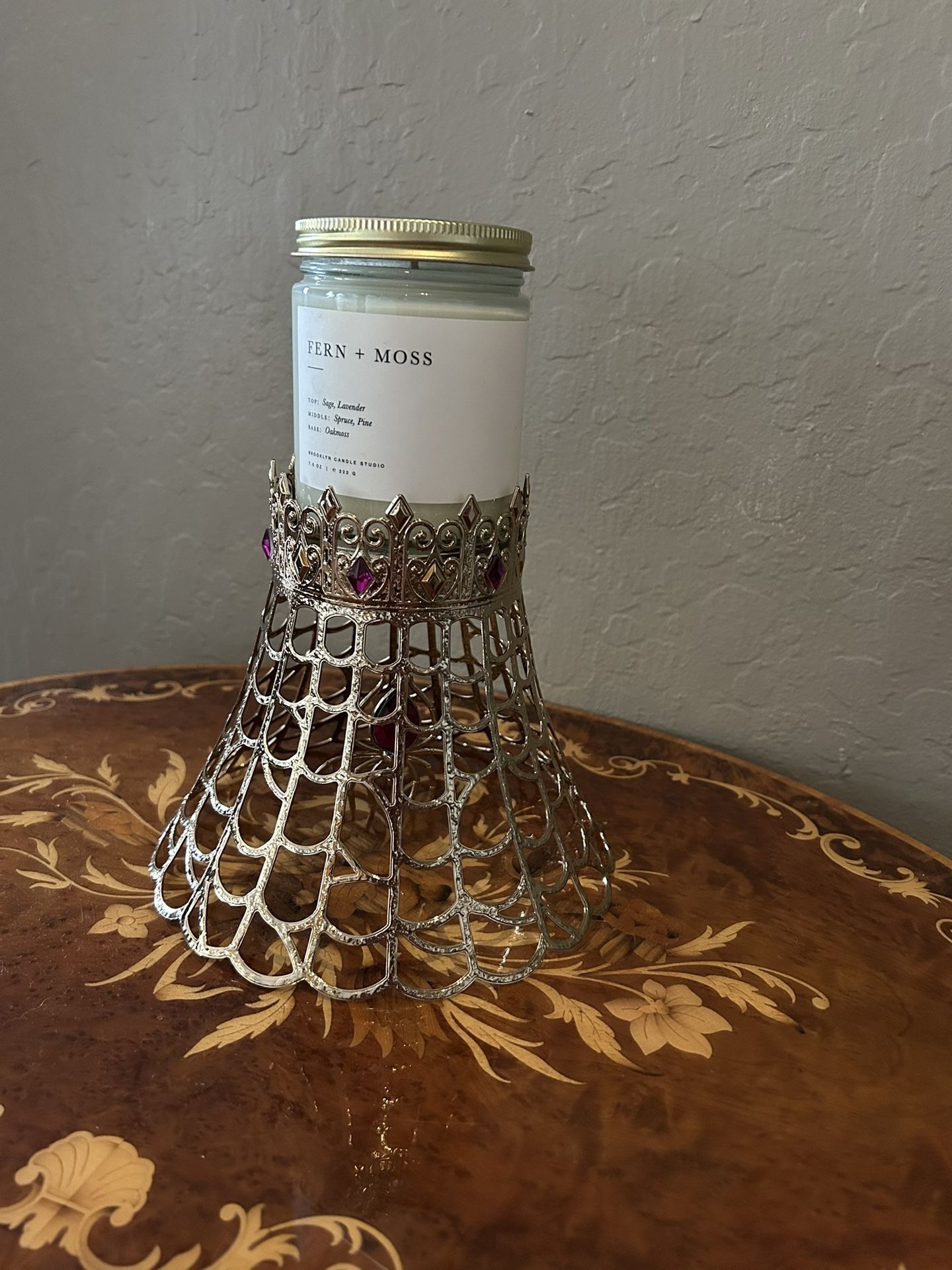 Gothic Metal Candle Holder With Purple Spider From Bath And bodyworks