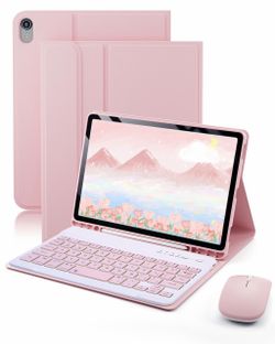 TUNKARMOR iPad Mini 6/7 Keyboard Case with Mouse – Pink Wireless Keyboard Set
