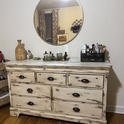 Solid wood distressed dresser